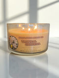 Three Wick Candle In Tropical Gardenia Scent, Handmade Tropical Candle Made With Real Essential Oils