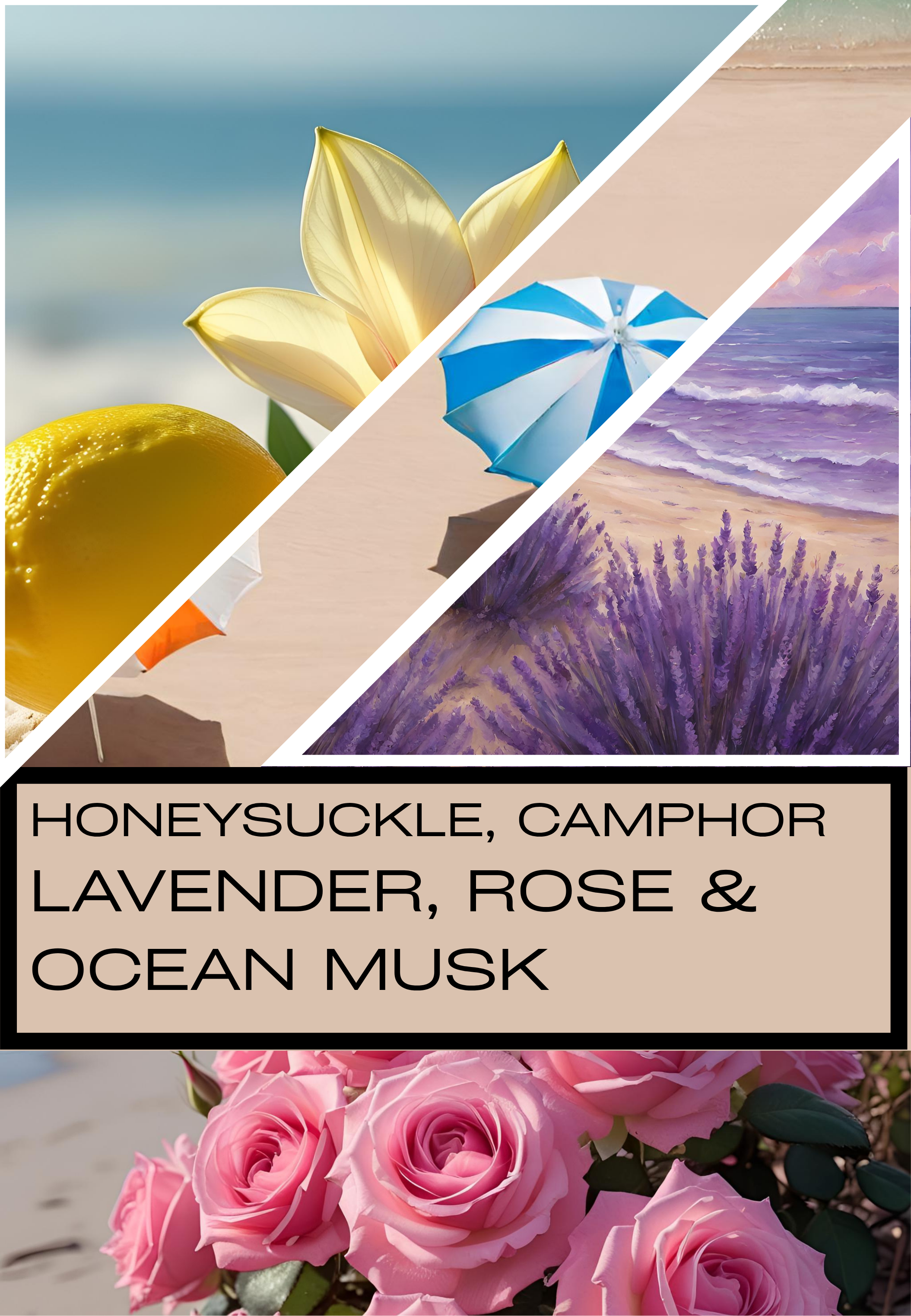Umbrella Weather 3 Wick Candle - Fresh, Sunscreen Scented Candle , Handmade Candle