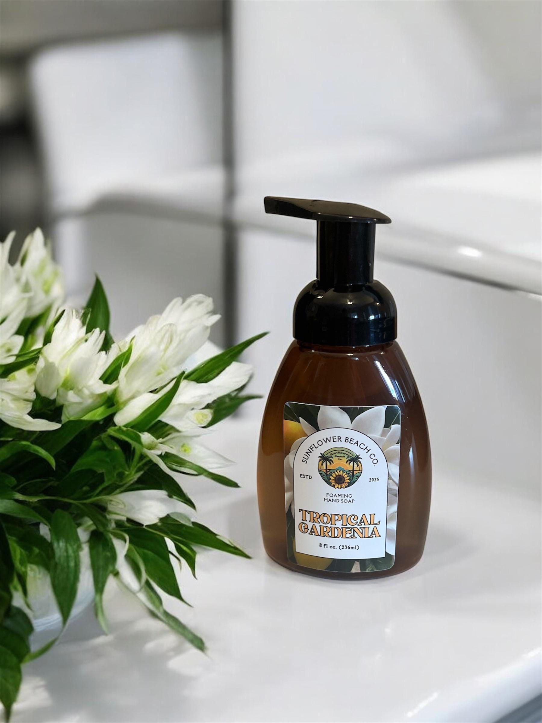 Foaming Hand Soap - Tropical Gardenia - Hand Soap - Bathroom Soap - Kitchen Soap - Handmade