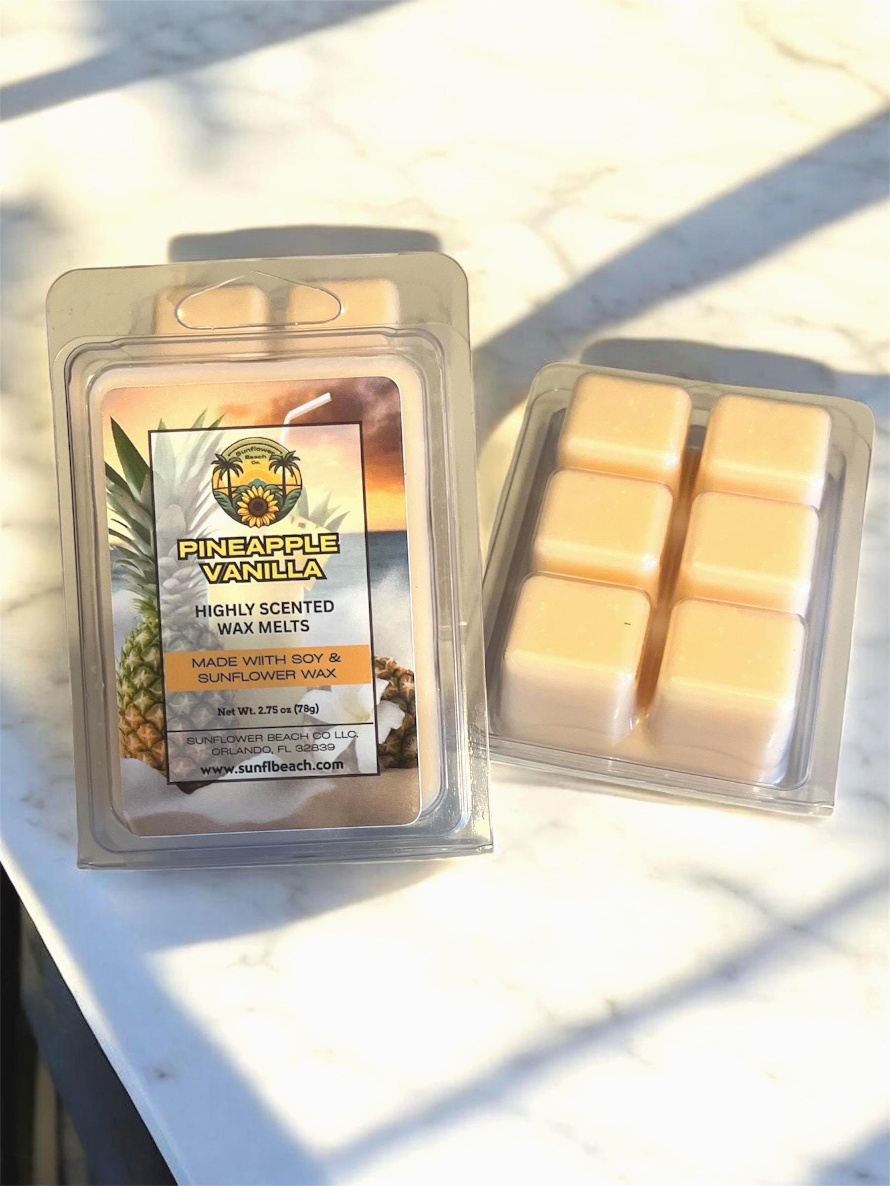 Pineapple Vanilla - Scented Wax Melts -Soy Wax Melts - Sunflower Wax - Handmade