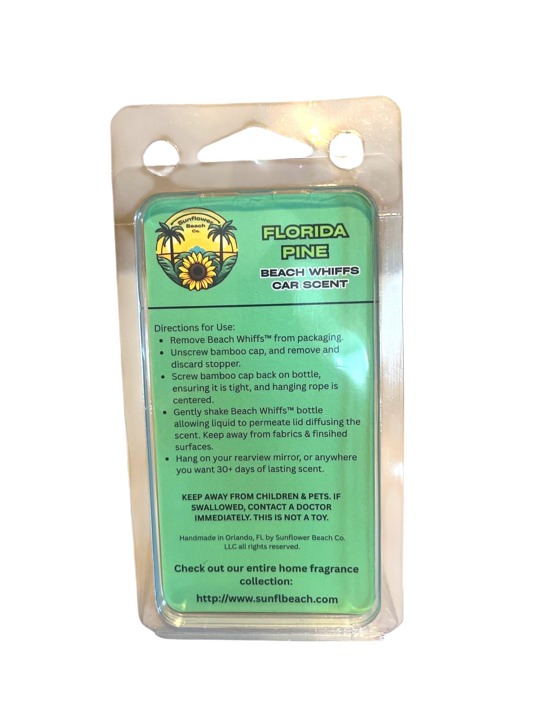 Car Air Freshener - Florida Pine - Beach Whiffs™ Hanging Car Diffuser
