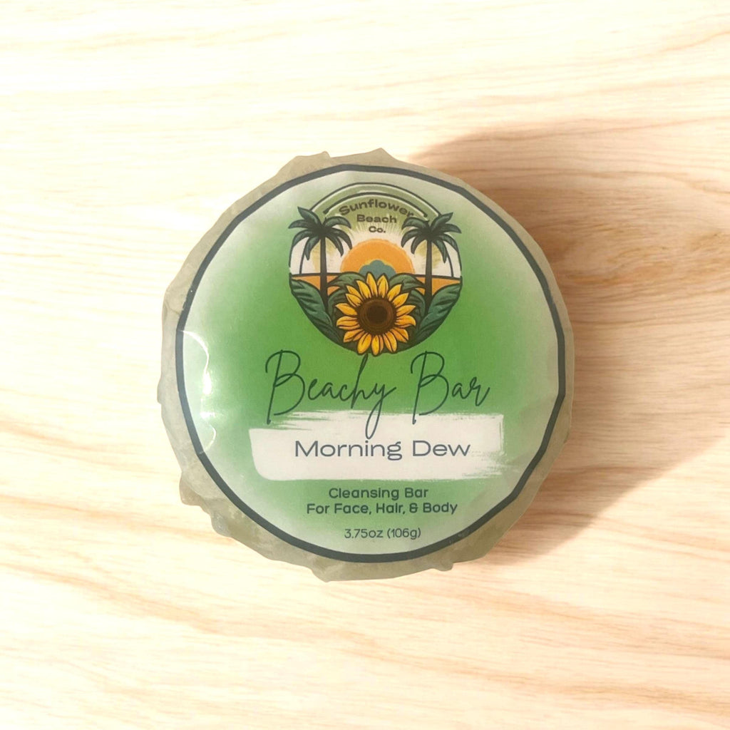 Homemade Soap - Morning Dew - 3 in 1 Beachy Bar - Face, Hair, Body Cleanser