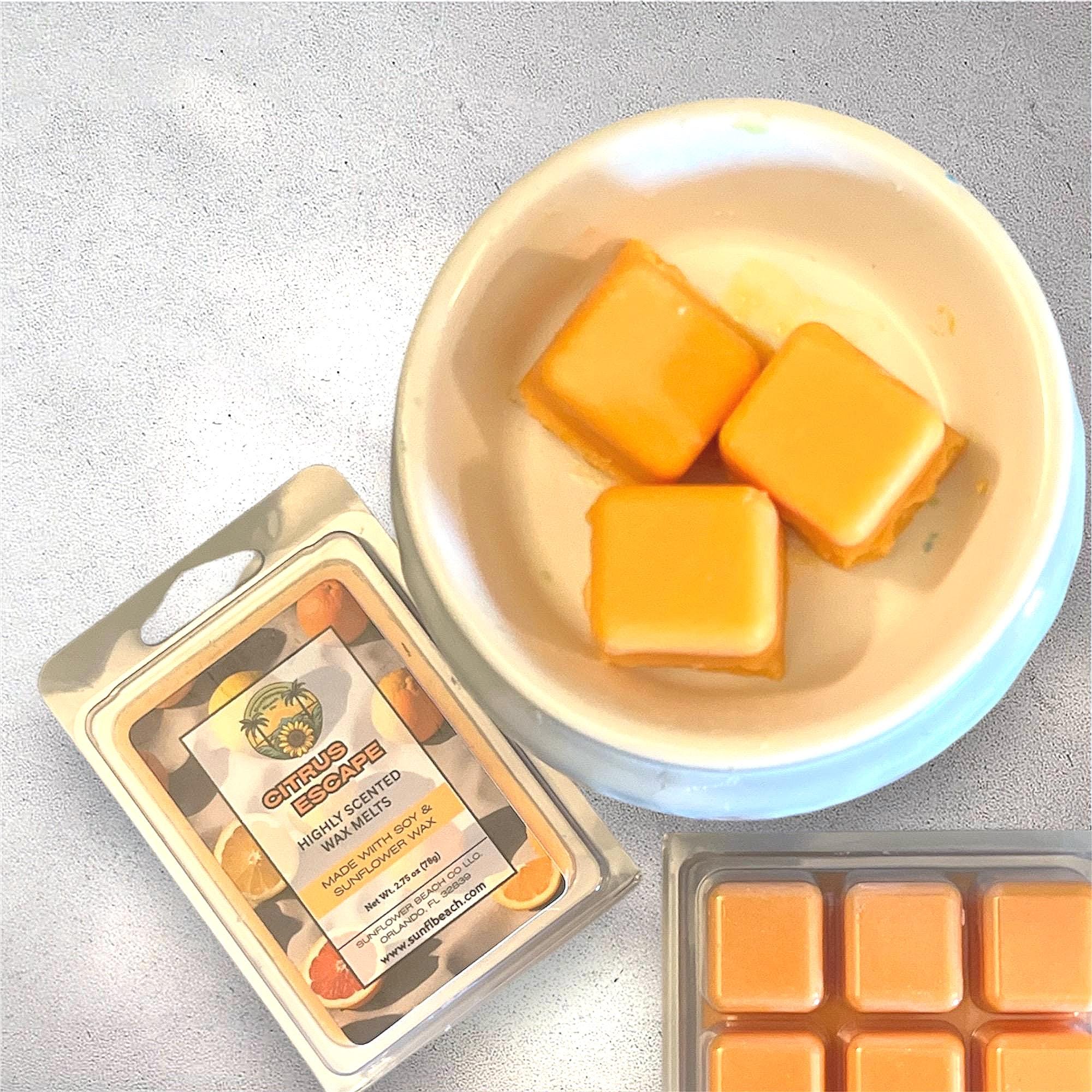 Citrus Escape - Scented Wax Melts - Soy & Sunflower Wax - Handmade & Highy Scented