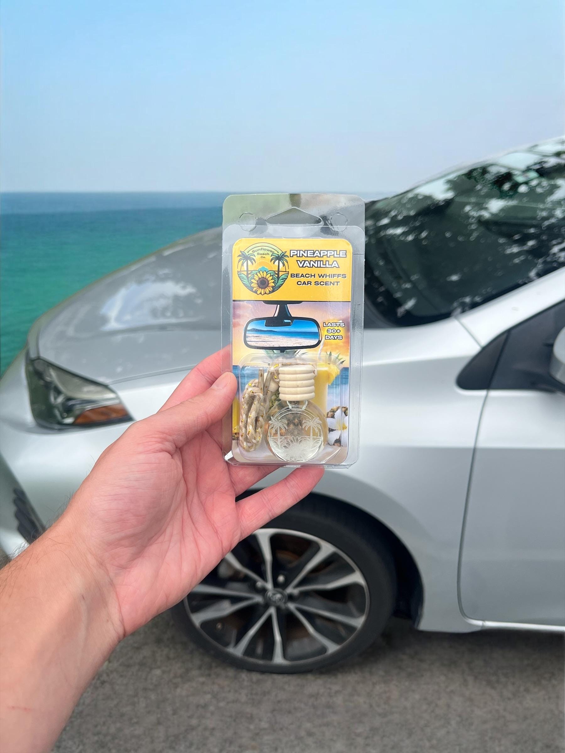 Car Air Freshener - Pineapple Vanilla - Beach Whiffs™ Hanging Car Diffuser