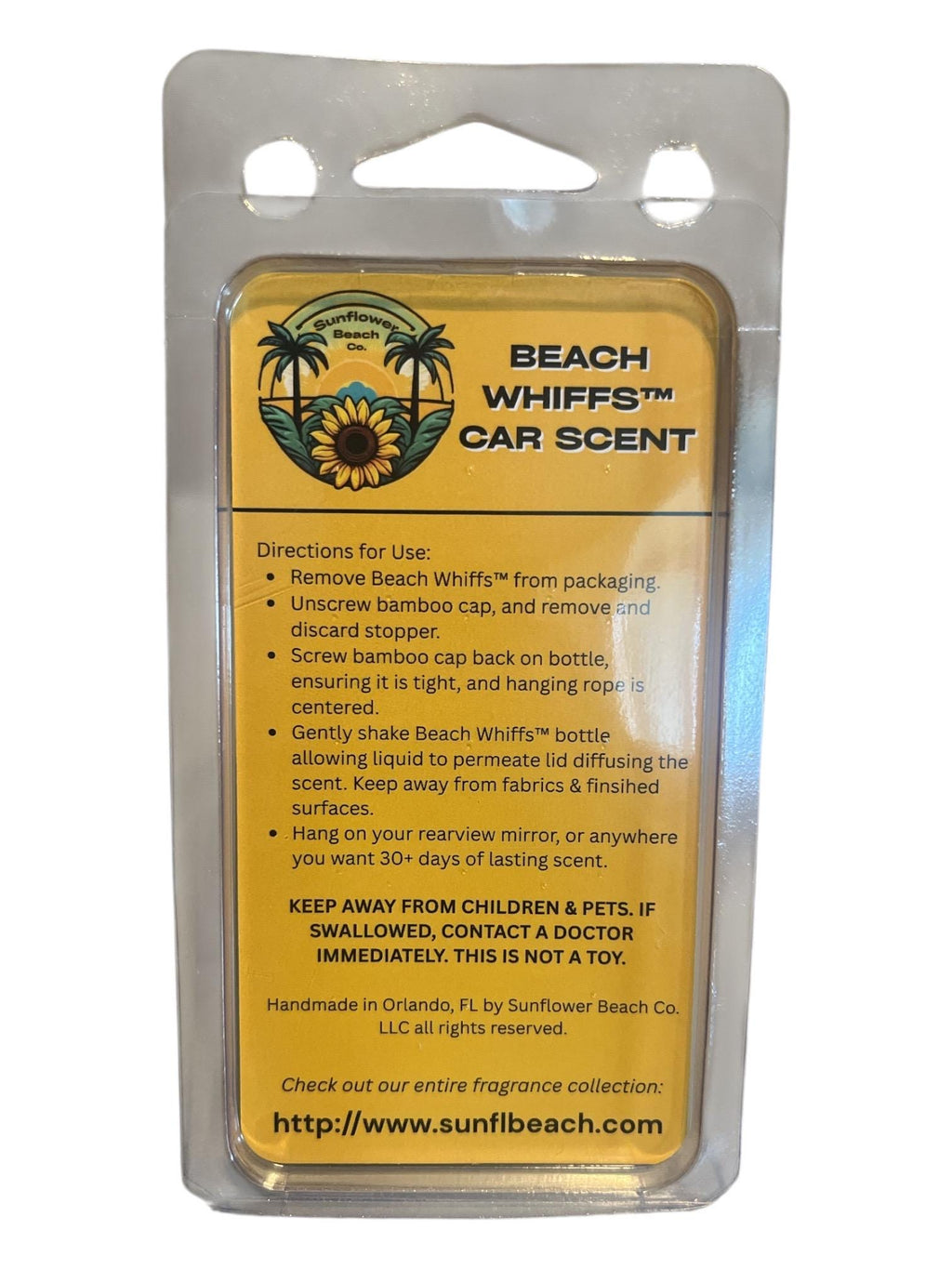 Car Air Freshener - Pineapple Vanilla - Beach Whiffs™ Hanging Car Diffuser