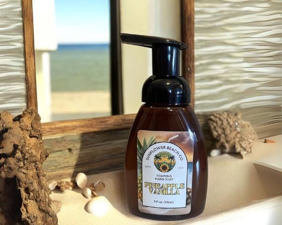 Pineapple Vanilla - Foaming Hand Soap - All Natural Bathroom Soap With Essential Oils