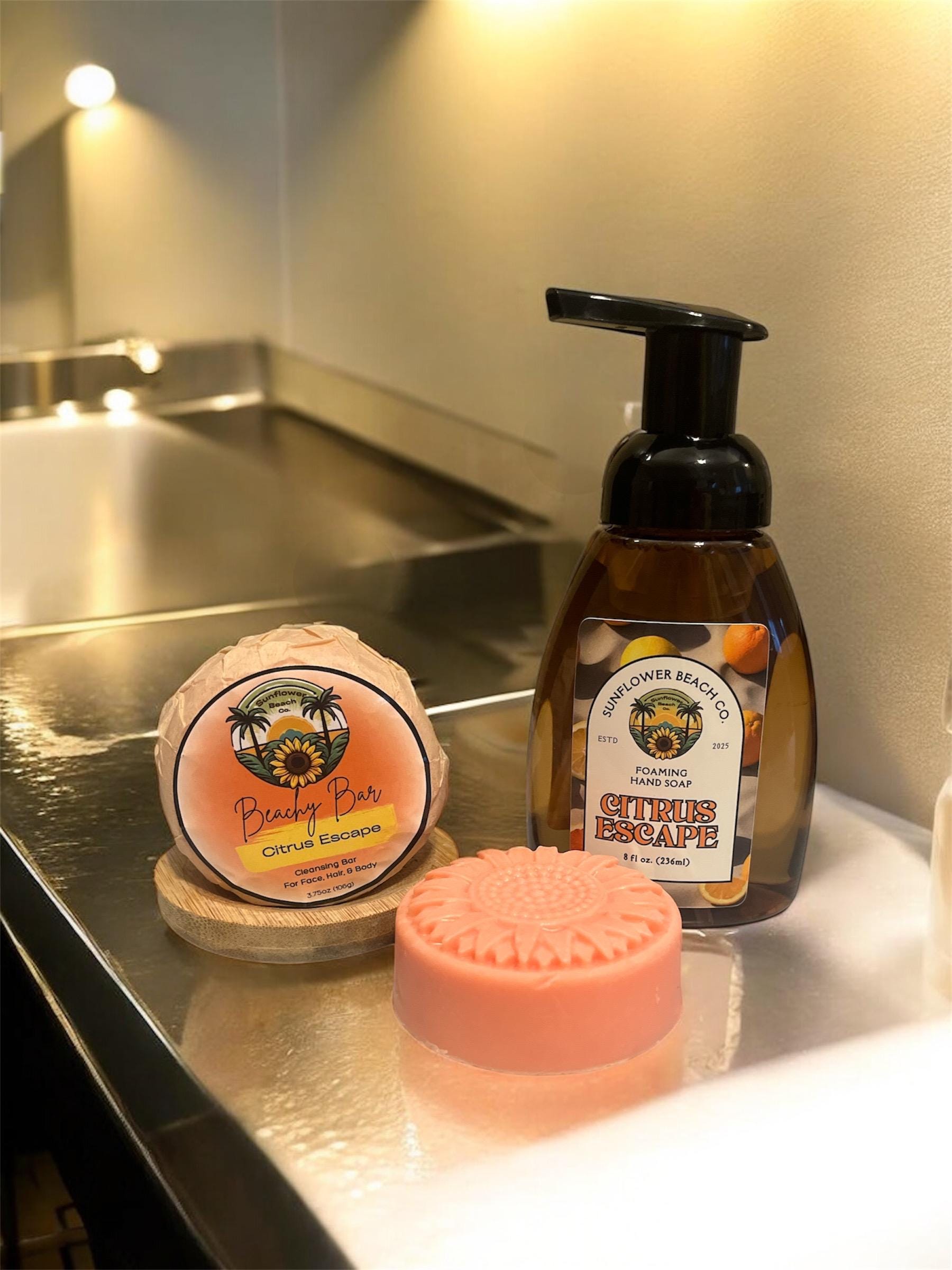 Handmade Soap - Citrus Escape, 3 in 1 - Face, Hair, Body - Beachy Bar Soap