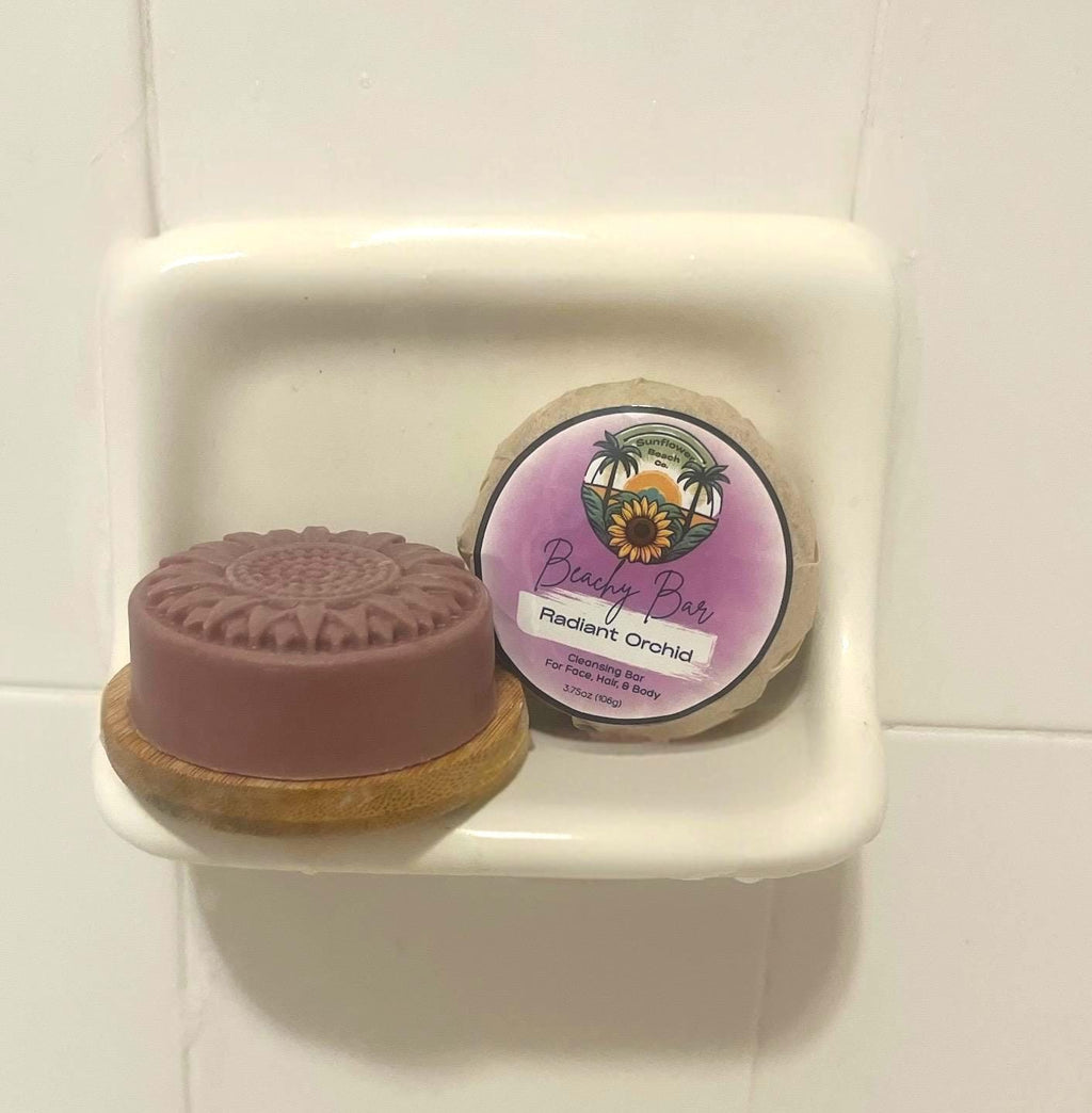 Handmade Soap - Radiant Orchid - 3 in 1 - Face, Hair Body - Beachy Bar