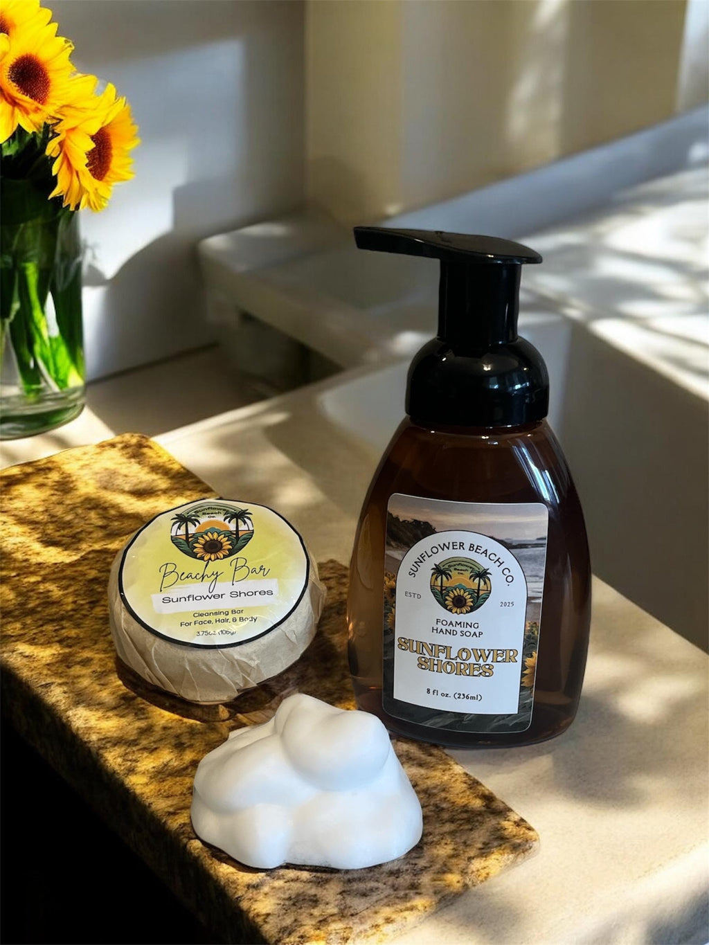 Sunflower Shores - Foaming Hand Soap - Homemade Natural Recipe With Essential Oils